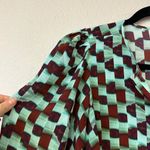 Hunter Bell Subway Tile Finley 3/4 Sleeve Silk Blouse Size Small Photo 4