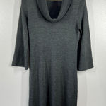 Saks 5th Avenue Saks Fifth Avenue Gray Cowl Neck Merino Wool Blend Knit Midi Dress Size Large Photo 0