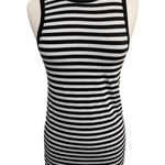 Women's Cotton:On Black & White Striped Dress Size M Size M Photo 1