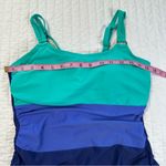 Croft & Barrow  Aqua and Blue Top Swimsuit With Adjustable Straps in Size 10D Photo 4