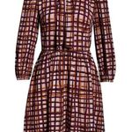 Gal Meets Glam | Lindsey Painted Windowpane Tie Neck Dress | 00 Photo 2