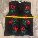 Women’s Black Bobbie Brooks Vintage Christmas Sweater Vest Size L Photo 3