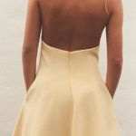 ZARA  mini halter dress butter yellow evening party wedding dress Photo 8