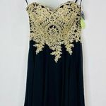 Windsor  Women's Black Gold Strapless Dress Size Small Prom Homecoming Party Photo 0