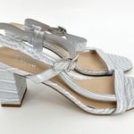 Bleecker and Bond NEW Zagora Croc Embossed Faux Leather Sandals 6.5 Blue Photo 3