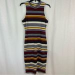 Gianni Bini Striped Sleeveless Lined Sweater Dress Bodycon Jewel Tones Large NEW Photo 1