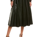 NWT Abbey faux leather black midi skirt, size S. Photo 0
