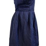 Jill Stuart Collection Back Zip Satin Strapless Party Prom Dress Navy Blue Sz 6 Photo 0
