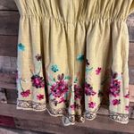 Bluheaven  Gold Floral Embroidered Romper Size‎ Small Photo 8