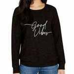 Buffalo  Black ‘Good Vibes’ Cozy Graphic Crewneck Long Sleeve Sweatshirt NWT Photo 0