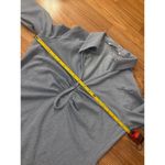 ZARA Icy Blue Metallic Collared Keyhole Cutout Long Sleeve Top Size XL Photo 5