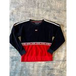 Tommy Hilfiger Sport Red White Blue Velvet Crewneck Sweater XS Photo 1