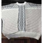 Juice vintage cable Knit patchwork leather Striped Sweater Long Sleeve XL Photo 6