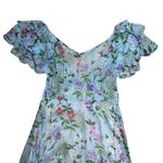 byTiMo Light Blue Floral Chiffon Ruffled Short Sleeve Maxi Dress US S Photo 5