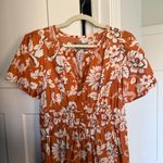 Anthropologie Somerset Short Sleeve Terracotta Floral Maxi Dress Orange Photo 2