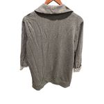 Noir grey Diamond print open front blazer with faux leather locket trim large Gray Photo 5