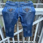 Red Rivet  Distressed Jeans Fleur de Lis Rhinestone Pockets Size 13 Photo 4