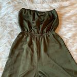 Urban Outfitters  Army Green Crop Jumpsuit Wide Leg Strapless Womens Size XS Photo 2