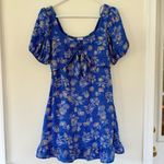 Sienna Sky  Blue Floral Puff Sleeve Dress Size Medium Photo 1