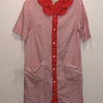 Vintage 70s Models Coat Polka Dot House Dress Robe Mumu Size L Photo 0