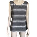 Calvin Klein  Black and White Striped Tank Top Photo 1