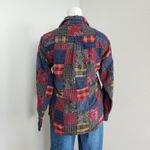 Vintage 90s Class Club Patchwork Plaid Bandana Print Cotton Button Down Shirt M Blue Size M Photo 5