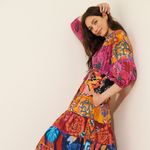 Farm Rio Anthropologie  Button-Front Maxi Dress Size Medium Photo 4