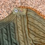 Eddie Bauer  Olive Green Cable Knit Long Sleeve‎ Sweater with Shoulder Buttons Photo 1