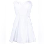 NEW NWT Charo Ruiz Ava Short Strapless Lace Eyelet Dress In White Size M Photo 2