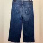 MOTHER The Roller Crop Undone Hem Wide Leg Dark Graffiti Wash High Rise Jean 25 Blue Photo 7