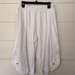 Oh My Gauze Women’s 3 White Cropped Pants LagenLook Artsy Minimalist Size XL Photo 0