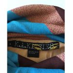 K. A. Kitties Tan/Turquoise Graphic Design Sleeveless Shirt Top Sz M Size M Photo 7