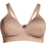 Lands' End Lands's End 34C Wireless Seamless T-Shirt Bra Women's Full Coverage Beige Tan Photo 0