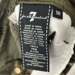 7 For All Mankind  Green Exposed Button Fly Velvet Velour High Rise Pants Size 30 Photo 2