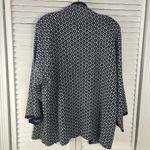 Misook  Womens Black White Open Front‎ Cardigan Sweater Medium Photo 1