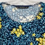 ZARA  Navy and Yellow Floral Tiered Front Festival Crop Top, EUC, Medium Photo 2