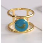 Boutique Large Turquoise Gold Filled Band, Bar Ring,‎ Size 8 Photo 7