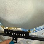 Fifty Street Forever 21 White and Blue Floral Blouse Photo 1