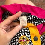 VTG MADE IN USA PATCHWORK HOUNDSTOOTH JEWEL PRINT BUTTON UP Yellow Size M Photo 2