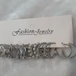 Silver Hoop and Pearl Earring Set Photo 0