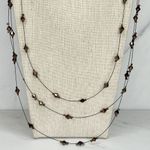 Chico's Triple Strand Black Wire Beaded Tiered Necklace β¨ Photo 2