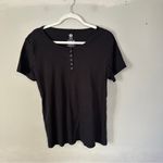 Kindred Bravely Henley Short Sleeve Tee Shirt Nursing XXL Black Photo 1