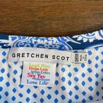 Gretchen Scott Magpie Plentiful Blue Paisley Boat Neck Dress Sz 0/2 Shrimp 💚🎀 Photo 9