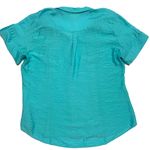 Dress Barn Turquoise Button-Down Shirt Women’s Size L Semi Sheer Crinkled Blouse Photo 6