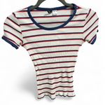 Red White and Blue Striped Shirt Multiple Size XS Photo 0