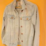 Thread & Supply Alyssa Light Wash Blue Denim Distressed Jacket Size Small Photo 3