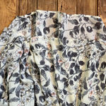 Bishop and Young Women’s  Floral Lace cropped sheer V-neck boho flouncy top Photo 2