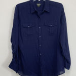 Eddie Bauer 100% Cotton Blue Vintage Blue Blouse Photo 0