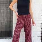 Free People Bohemian Maroon floral print high-waisted wide-leg capri pants sz s Photo 0