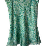 Dress Barn Vintage Y2K Fairycore Abstract Swirl Midi Skirt Green L USA Photo 0